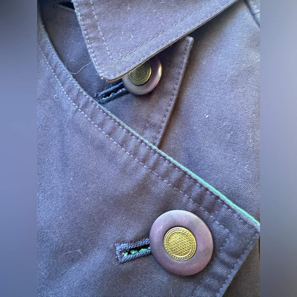 Misty harbor navy and green plain trench coat with removable liner size 8 - Picture 7 of 12